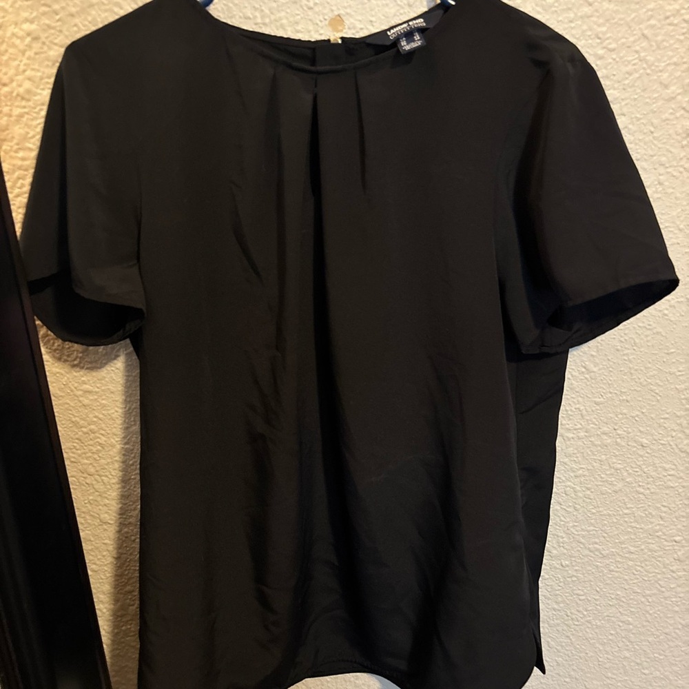 Lands' End Size 14 Elegant Black Blouse